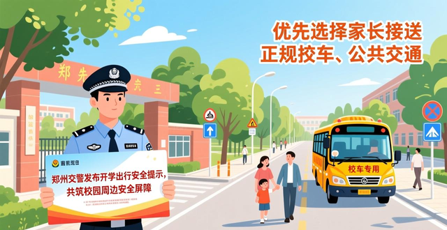 出行提示_校园周边交通疏导_郑州交警开学安全