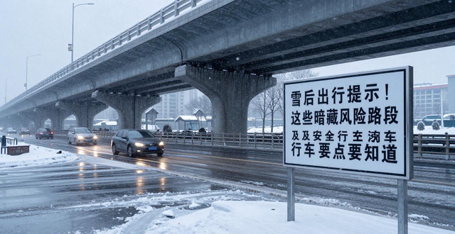 雪后行车暗冰风险_积水遮险路面安全_出行提示