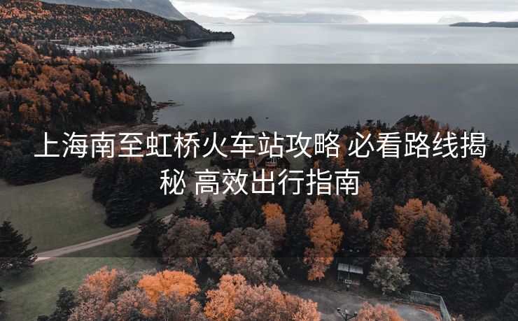 上海南至虹桥火车站攻略 必看路线揭秘 高效出行指南