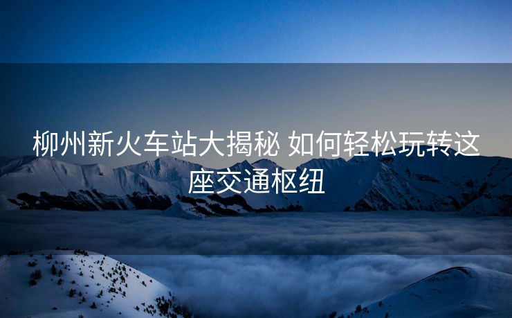 柳州新火车站大揭秘 如何轻松玩转这座交通枢纽