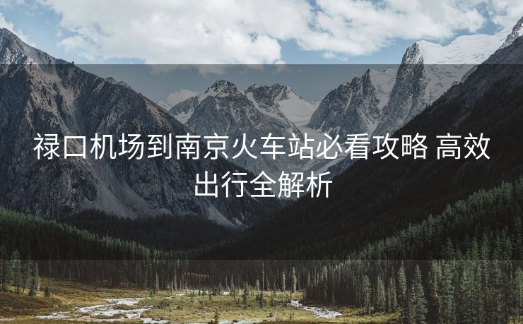 禄口机场到南京火车站必看攻略 高效出行全解析