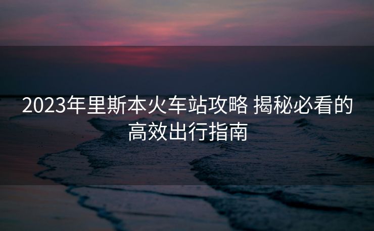 2023年里斯本火车站攻略 揭秘必看的高效出行指南