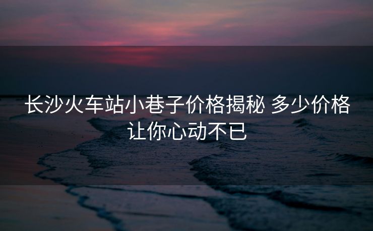 长沙火车站小巷子价格揭秘 多少价格让你心动不已