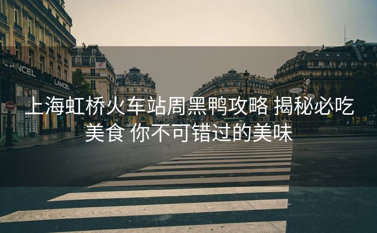 上海虹桥火车站周黑鸭攻略 揭秘必吃美食 你不可错过的美味