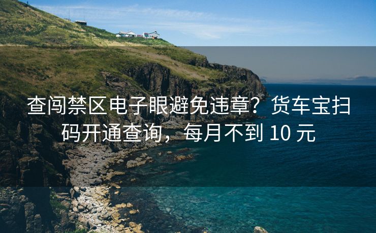 查闯禁区电子眼避免违章？货车宝扫码开通查询，每月不到 10 元