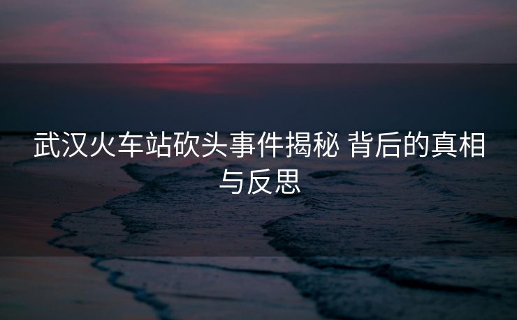 武汉火车站砍头事件揭秘 背后的真相与反思