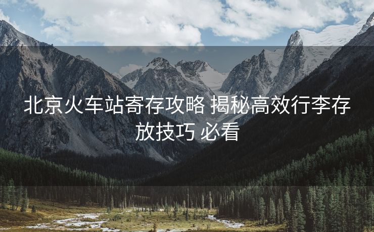 北京火车站寄存攻略 揭秘高效行李存放技巧 必看