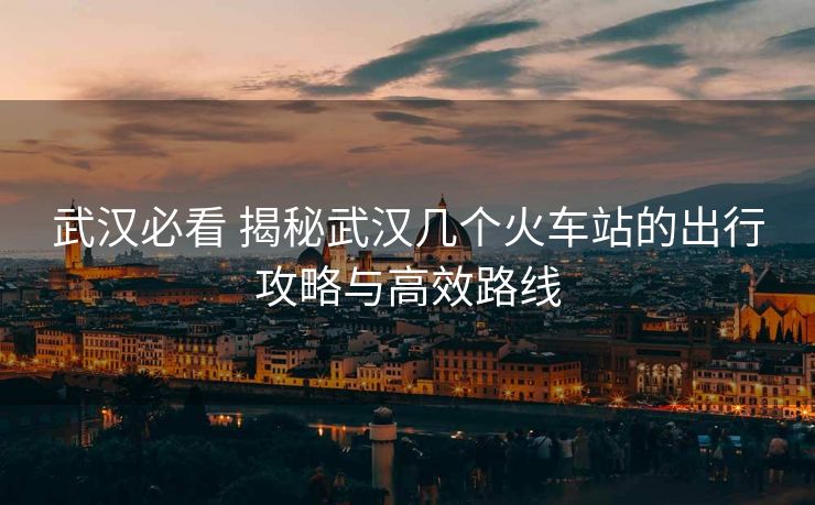 武汉必看 揭秘武汉几个火车站的出行攻略与高效路线