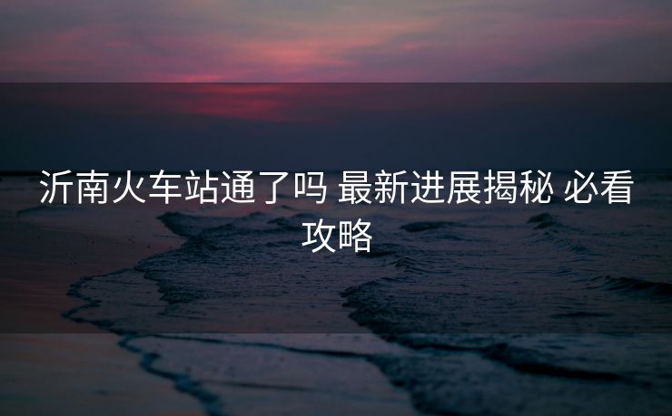 沂南火车站通了吗 最新进展揭秘 必看攻略